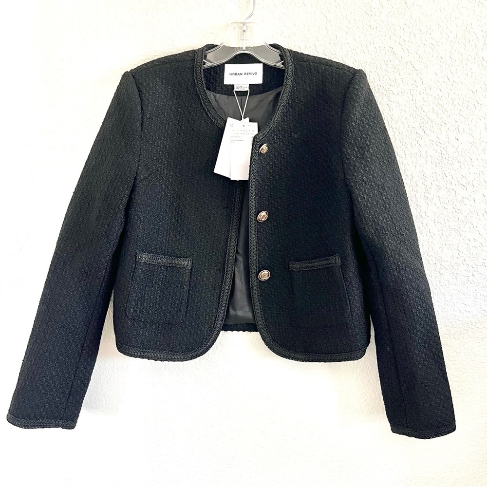 New black tweed Urban Revivo jacket blazer